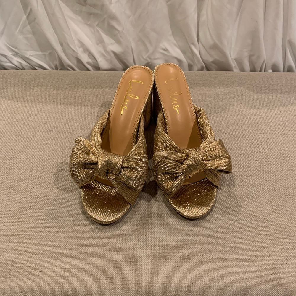 Loeffler Randall Inspired - Lulu’s Rose Gold Knotted Bow Sandals size 7.5